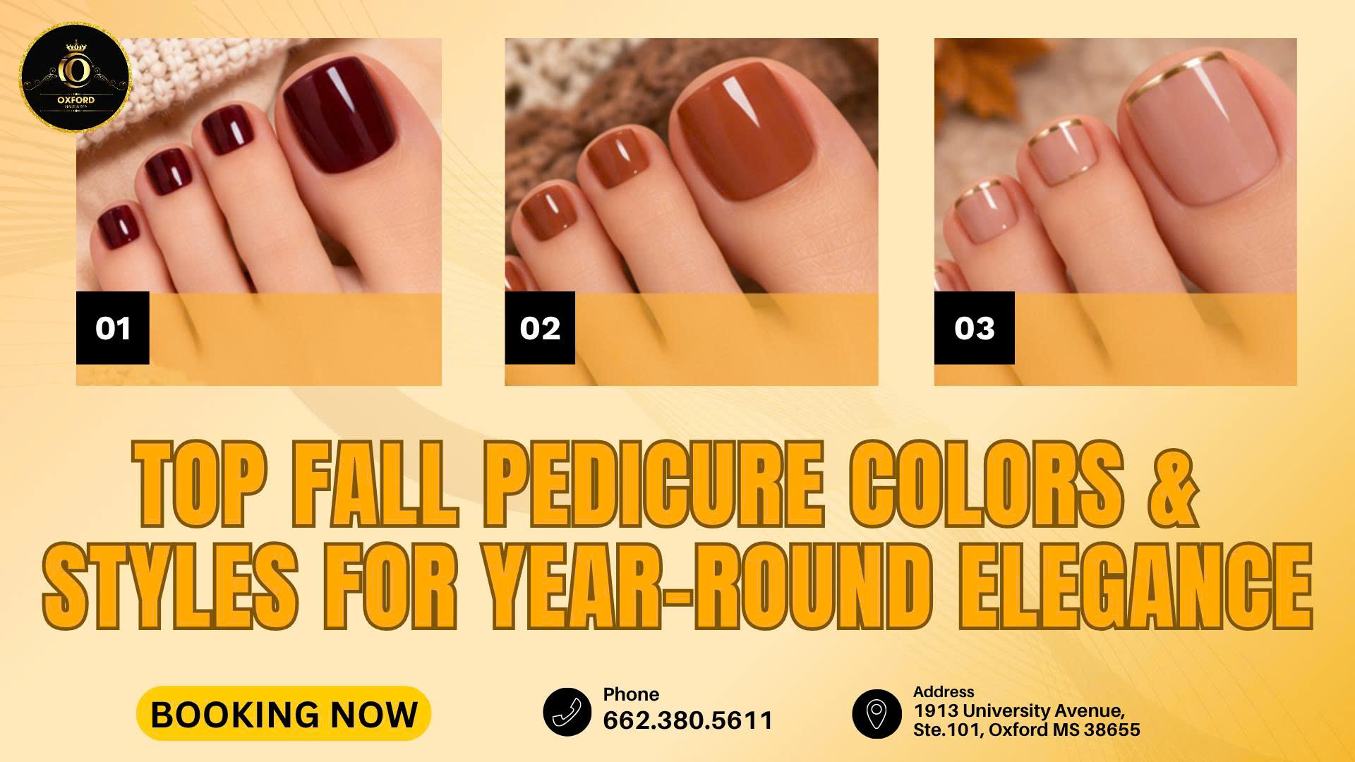 Fall Pedicure Styles Oxford MS