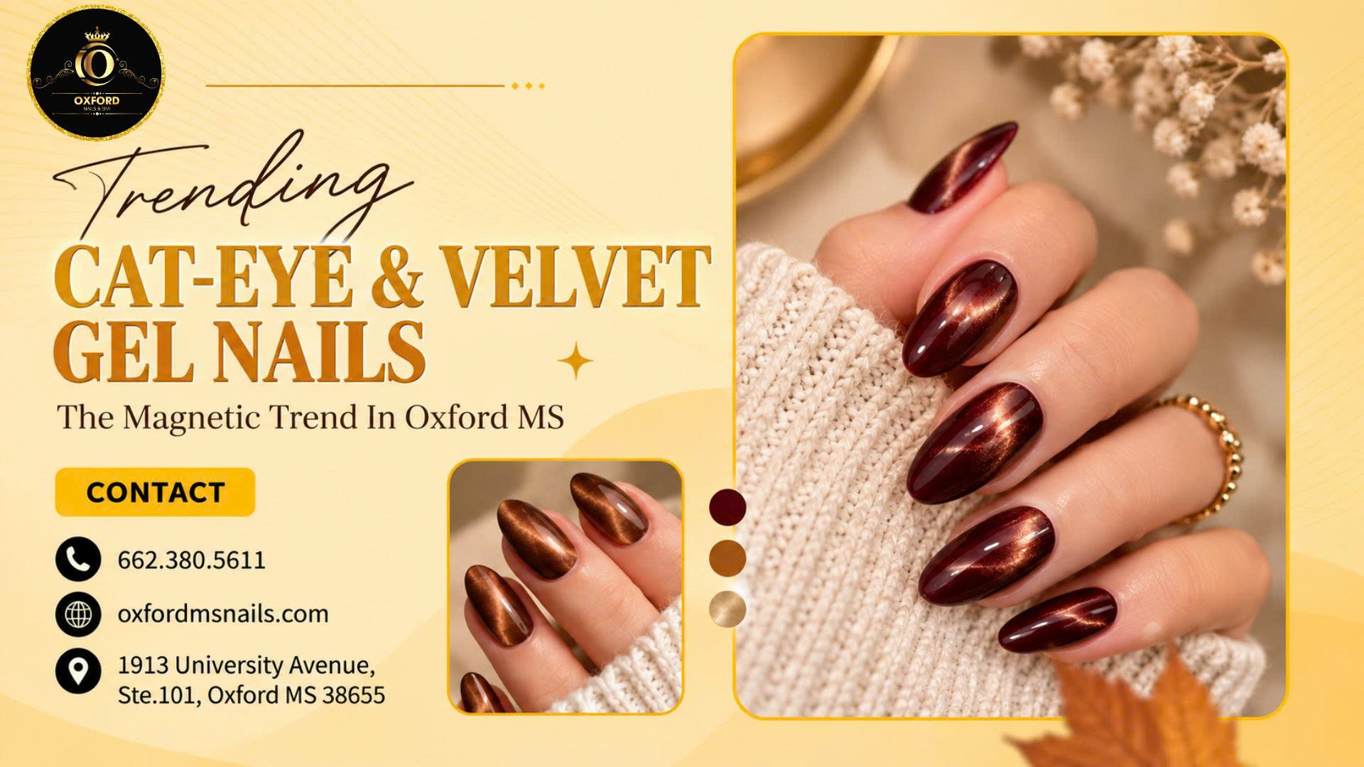 Cat Eye Gel Nails Oxford MS